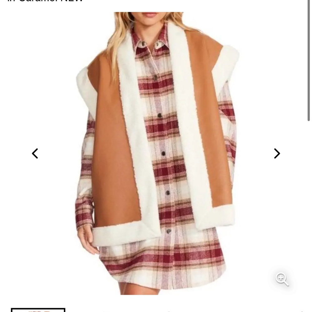 NWT Steve Madden Sherpa and vegan leather vest